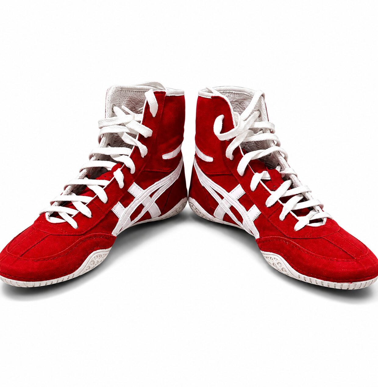 Custom ASICS EX-EO New Gen Wrestling Shoes in Red, view 2