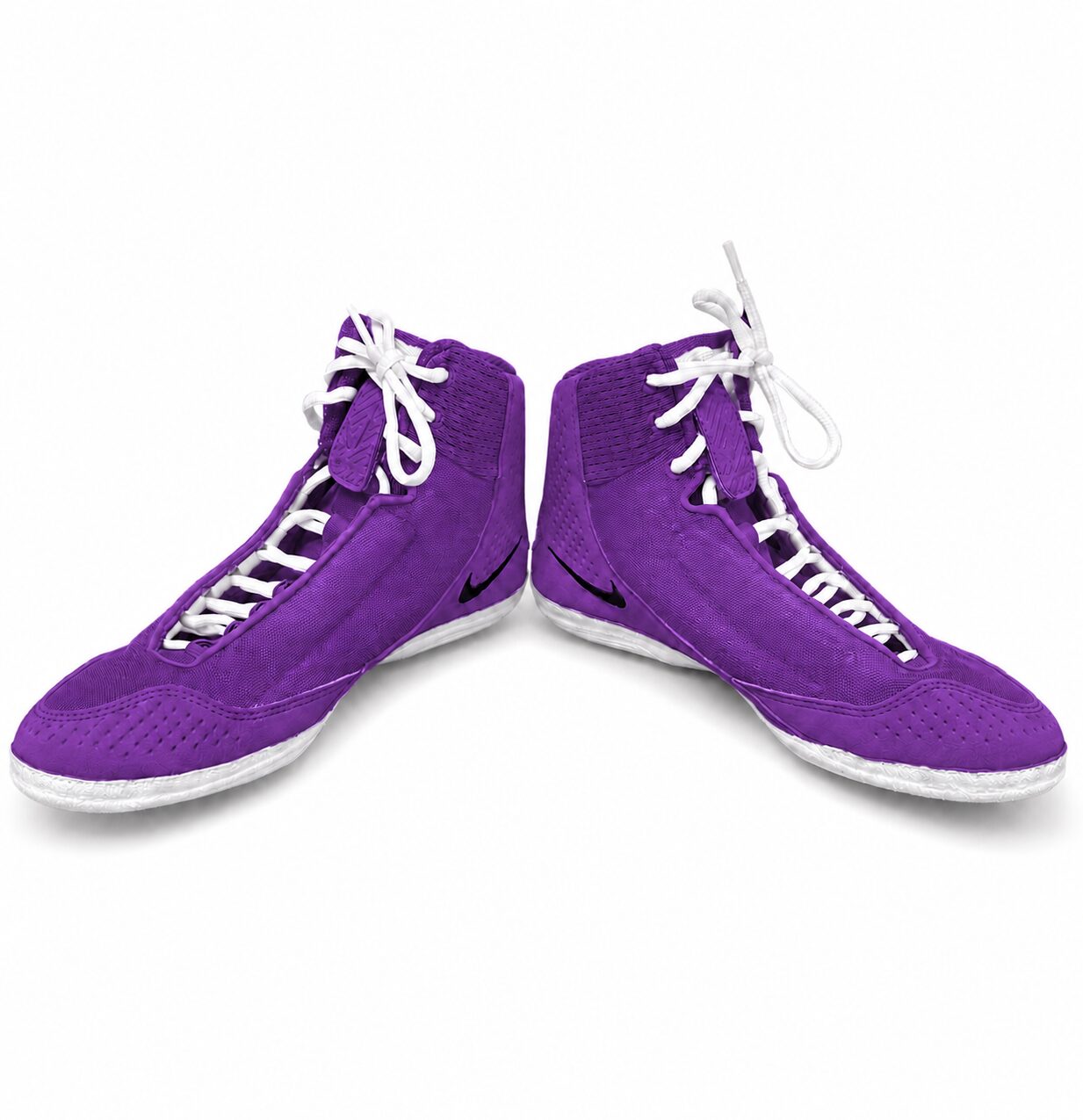 Fully Custom Painted Nike Inflict 4 Wrestling Shoes in Purple, view 2