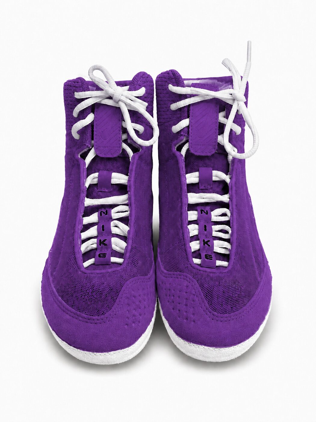 Fully Custom Painted Nike Inflict 4 Wrestling Shoes in Purple, view 3