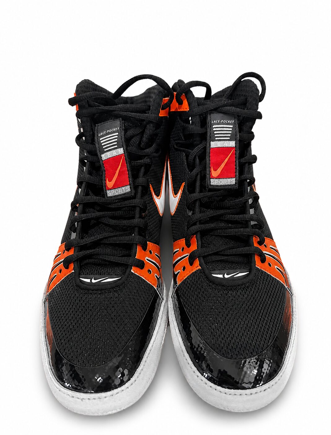 Custom Nike Freek Wrestling Shoes in Orange, view 3