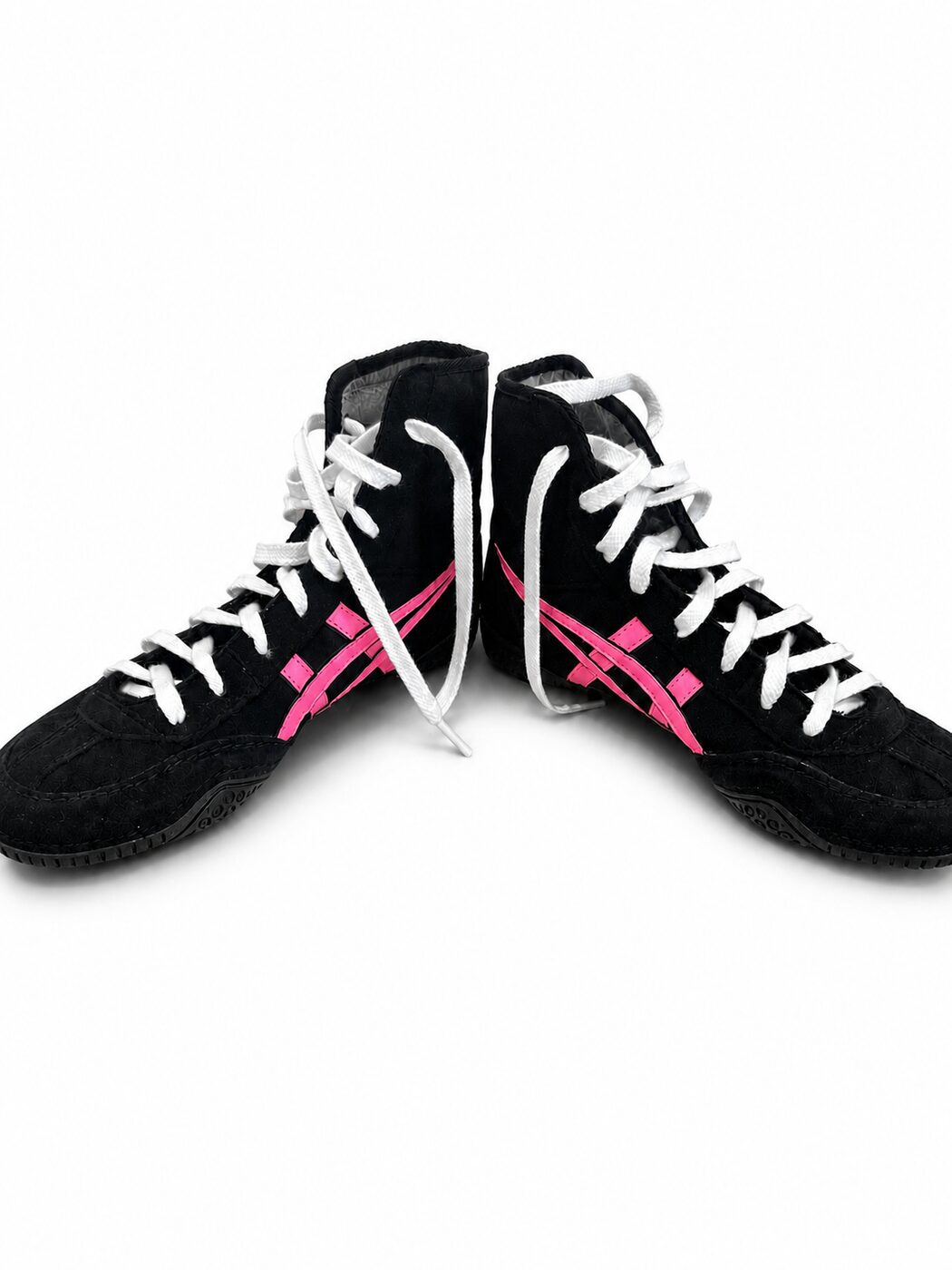 Custom Striped ASICS EX-EO Wrestling Shoes in Pink, view 2
