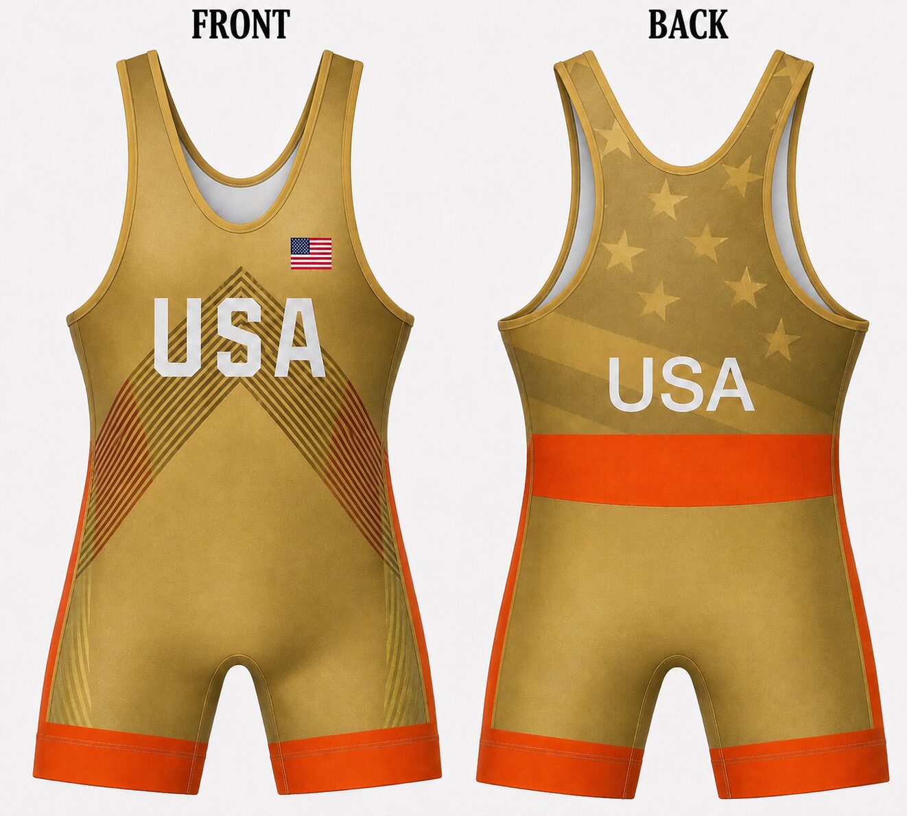 USA Gold Rush Wrestling Singlet