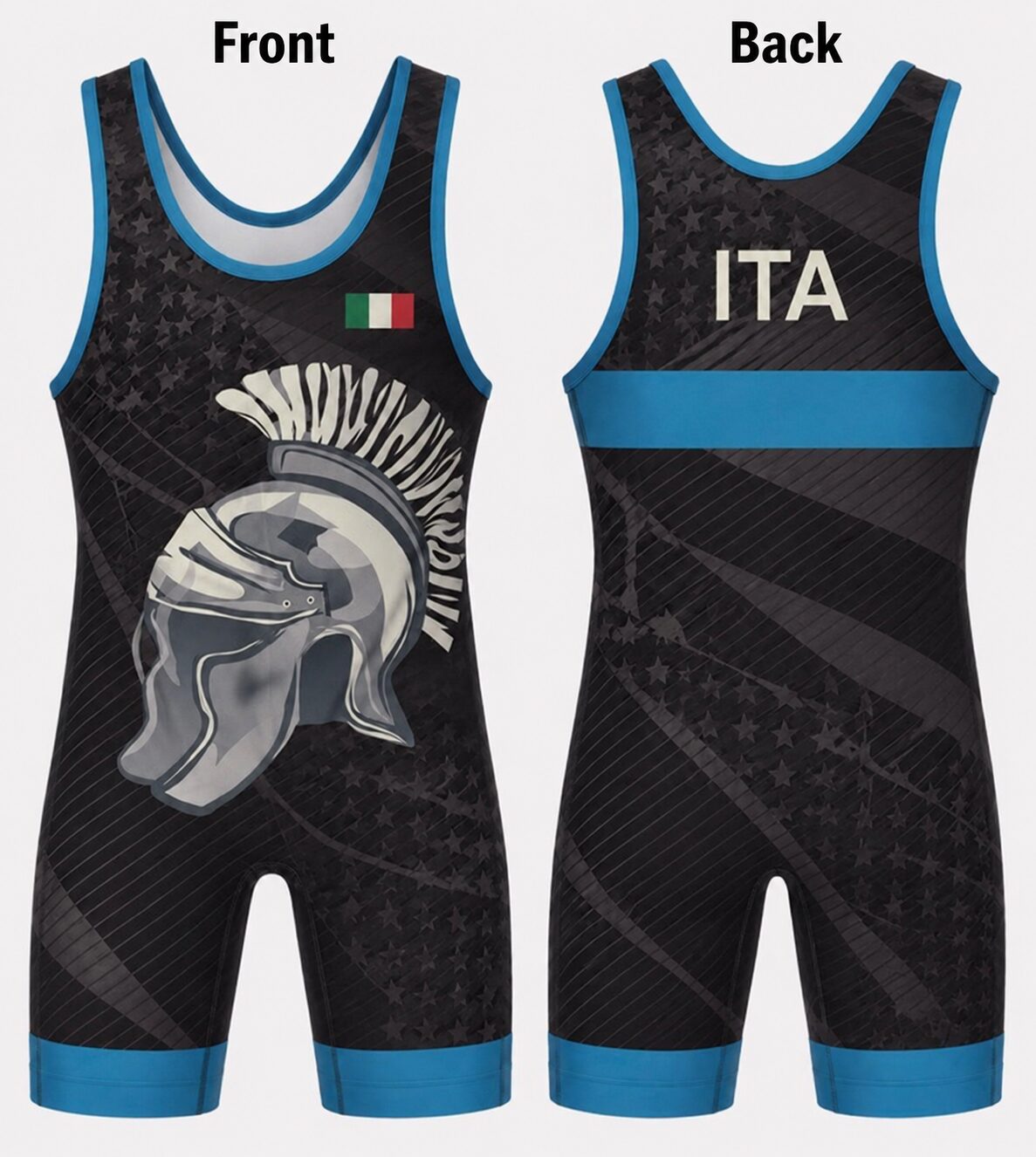 Italy Blue Gladiator Wrestling Singlet