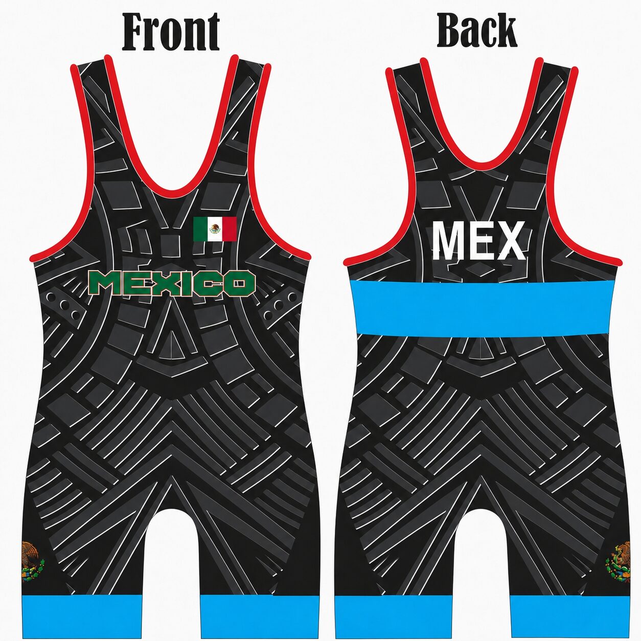Mexico Obsidian Wrestling Singlet