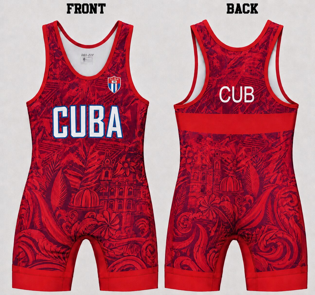 Red Cuba Wrestling Singlet