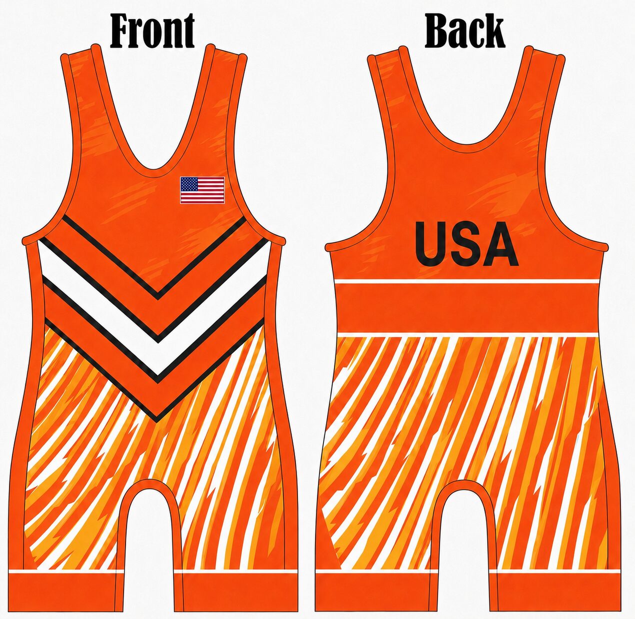 Orange Cowboy Wrestling Singlet