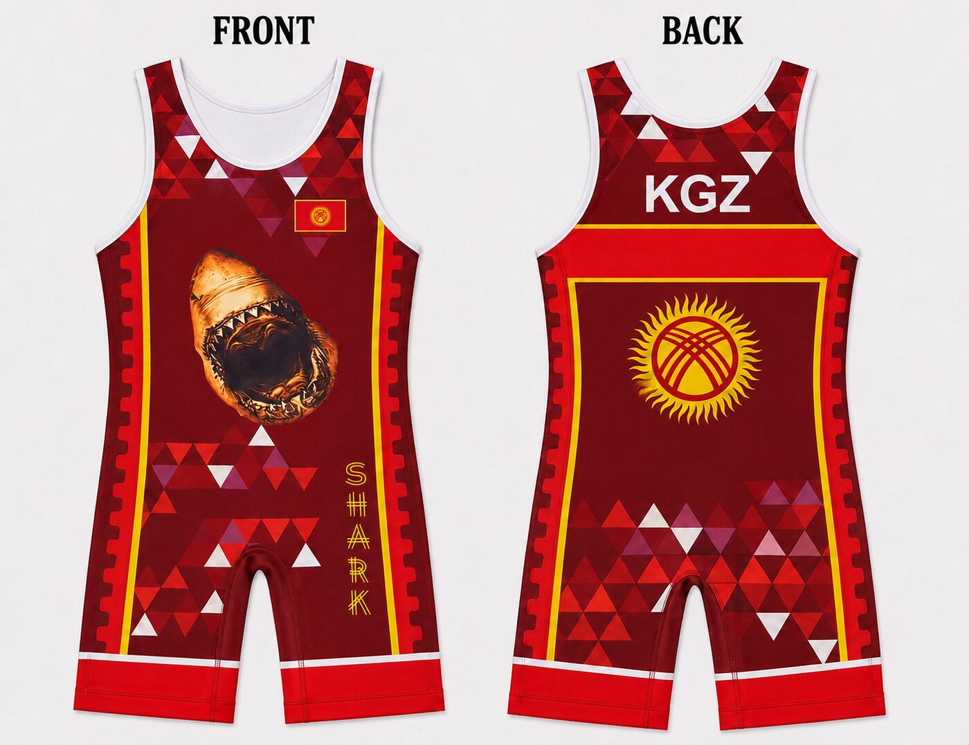 Kyrgyzstan Red Shark Wrestling Singlet