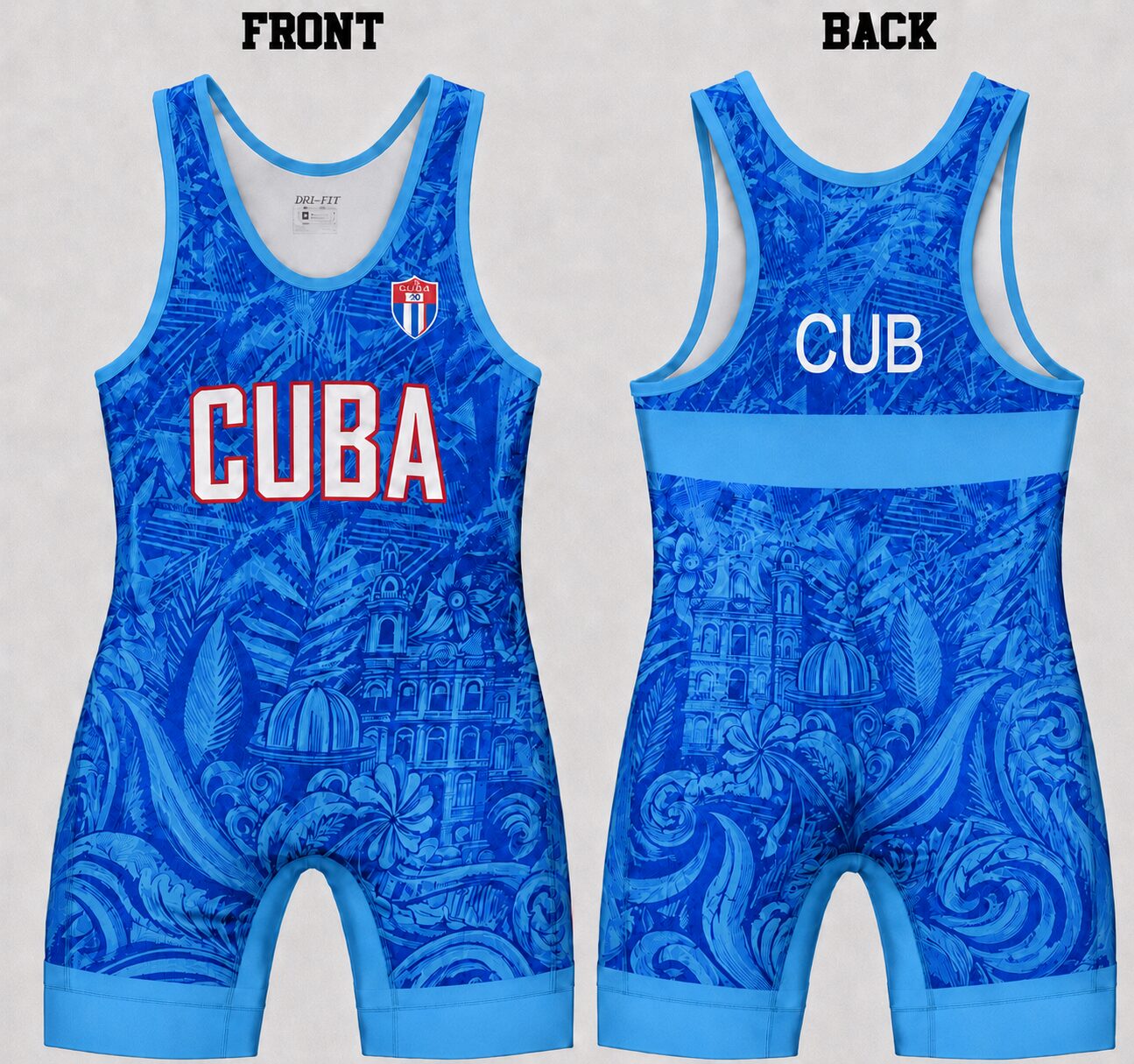 Blue Cuba Wrestling Singlet