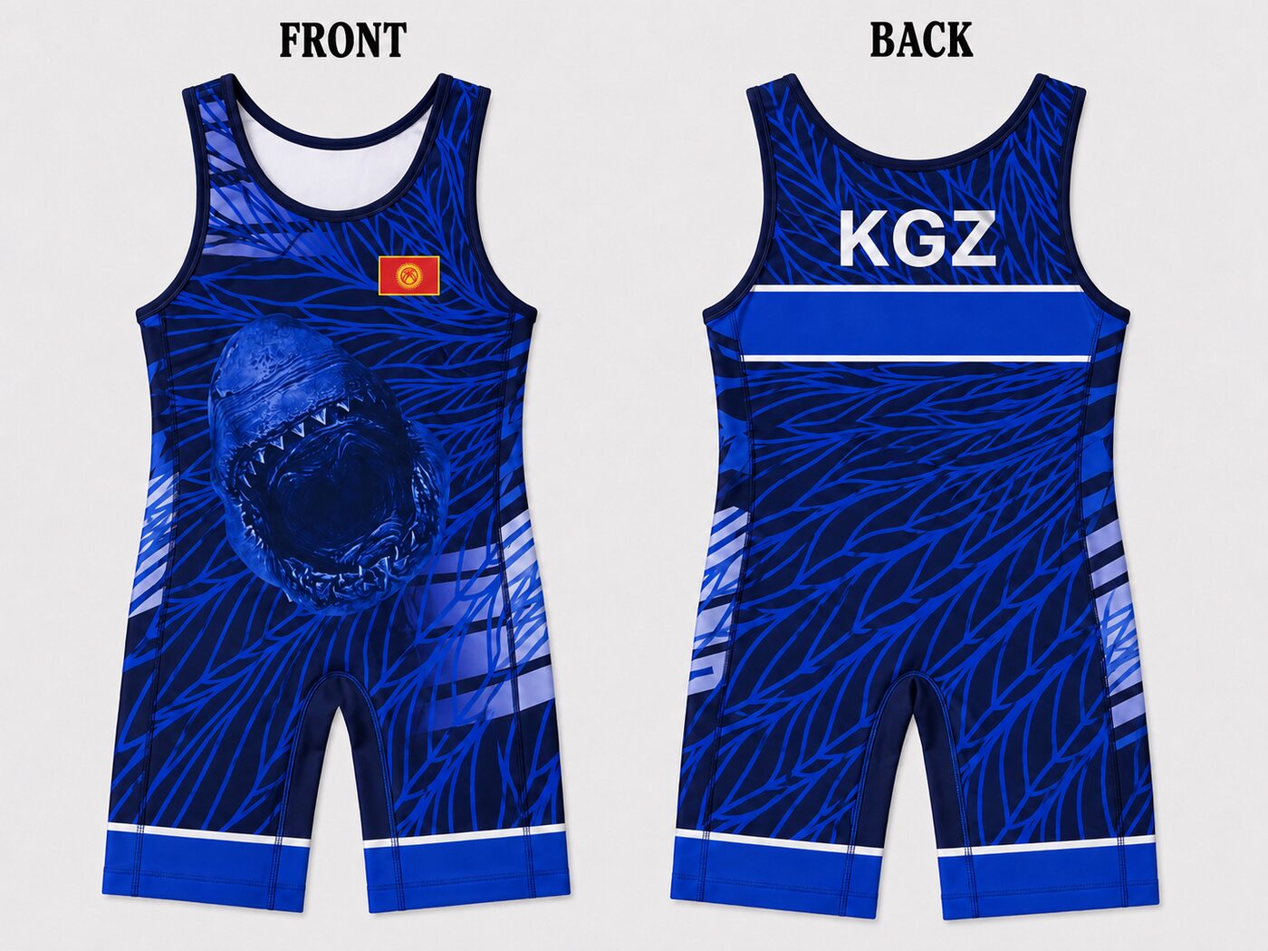 Kyrgyzstan Blue Shark Wrestling Singlet
