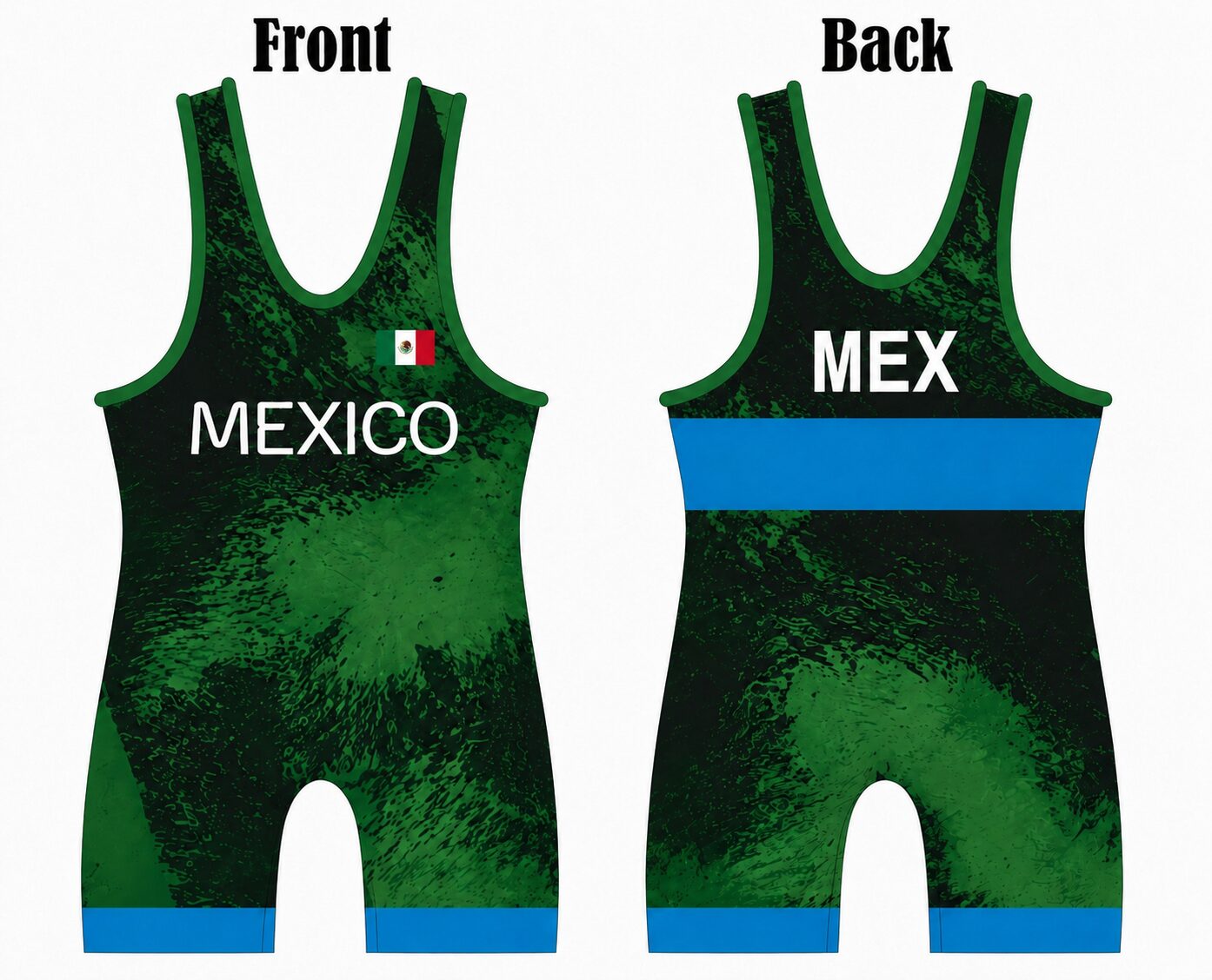 Mexico Emerald Wrestling Singlet